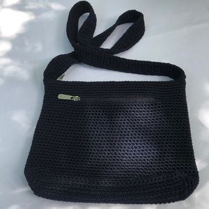 The Sak Black Crochet Shoulder Bag